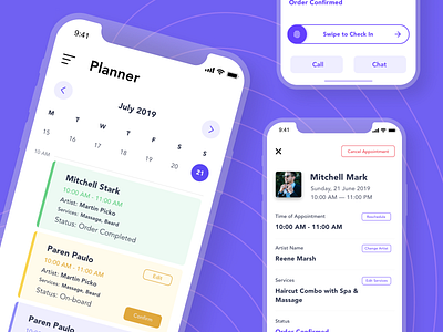 Beauty Service App – Shop Owner Side app app concept app design barber barber shop barbershop beauty beauty app beauty product beauty salon design ios ios app design management app salon salon app ui uiux ux