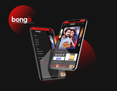 Menu & Home UI app design bongo entertainment app home screen menu design movies ui