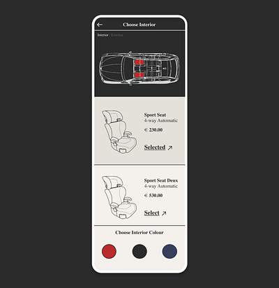 Merecedes Car Configurator app car configurator design illustration mercedes minimal product design ui ux