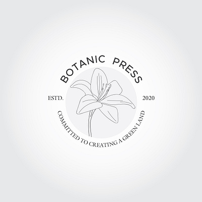 Botanic Press Logo botanic botanical botanical art botanical illustration botanical logo branding creative logo design design illustrator logo logo design logo design branding minimal minimal logo design minimal logos
