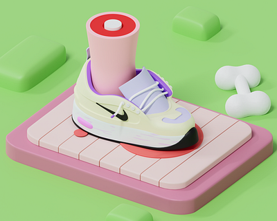 nike 3d blender design web