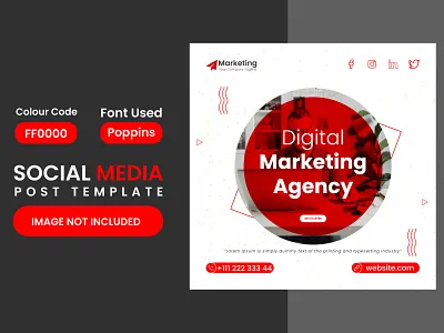 Digital Marketing Social Media Post | Digital Marketing agency agency branding digita media marketing digital marketing digital marketing agency digital marketing services facebook post instagram post instagram template linkedin banner social media social media banner social media design social media pack social media post social media templates twitter banner