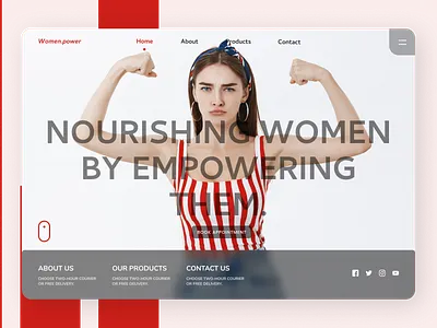 Women Power Landing Page design ui