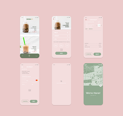 Boba Tea App app branding minimal ui design ui ux uiux