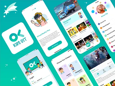 Oye Kids - VOD Platform for Kids designoweb gradient illustration mobile app design ui ux web design