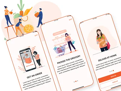 Grocery Delivery App Concept designoweb mobile app design mobile application mobile ui ui ux uidesign