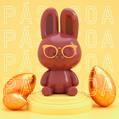 Chocolate Bunny 3d bunny c4d character chocolate illustration