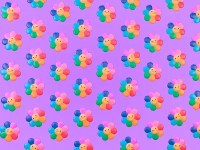 Flowers pattern 3d c4d cinema4d colors design flowers illustration pattern