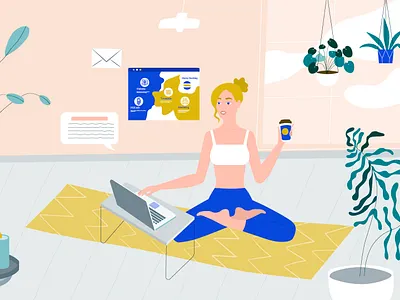 Work and enjoy yoga animated explainer video animated marketing videos animated video best corporate videos branding design illustration site yoga