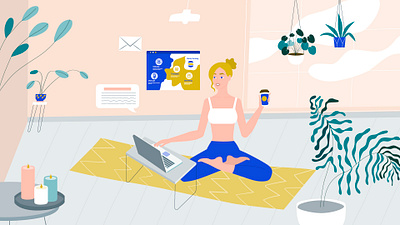 Work and enjoy yoga animated explainer video animated marketing videos animated video best corporate videos branding design illustration site yoga