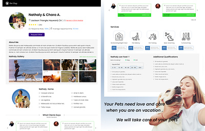 Pet Clap animals design helper nearby pet care pets services sitter template ux