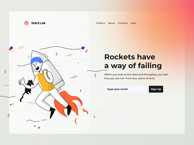 Space Landing Page design hero page illustration landing page landingpage space typography ui ui ux ui design uidesign uiux web