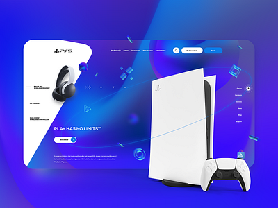 Playstation 5 Landing Page concept branding creative design design inspiration game graphic playstation5 ps5 ui ux web web design website