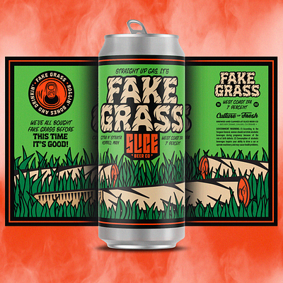 Fake Grass badge beer branding brethren craft beer drinking grass illustration lettering packaging smoking snorting typography weed