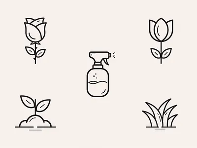 Sprinkling the Garden garden grass icons nature rose