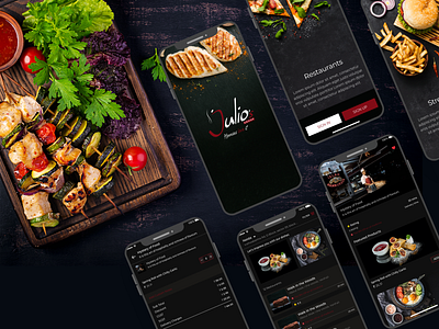 Food Delivery App Dark Theme UI creative dark app dark theme dark ui design designoweb mobile mobile app mobile app design mobile design mobile ui ui ux