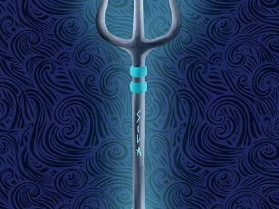Trident Of Sila digital art dungeonsanddragons magic item trident weapon worldbuilding