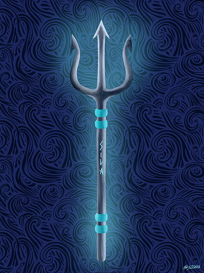 Trident Of Sila digital art dungeonsanddragons magic item trident weapon worldbuilding