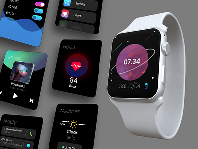 Knight Watch 3d 3d art adobe xd dark ui design dribbble heart home screen music skill mix smartwatch uidesign uxdesign watch watchui