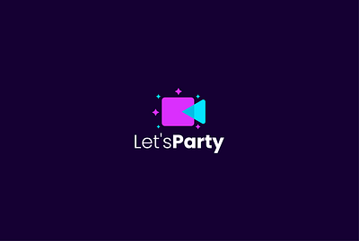 Let s Party app logo branding call logo camera camera logo design flat icon logo minimal minimalist video call video call app