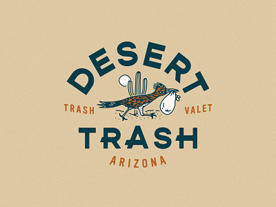 Desert Trash Branding brand identity branding branding design desert garbage logo recycle roadrunner trash trash valet