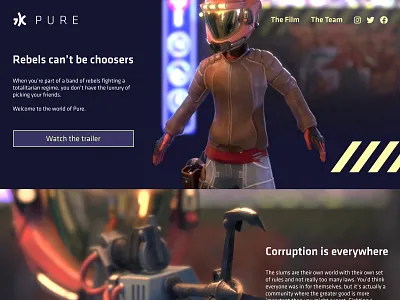 Short film homepage concept animation short film ui web design