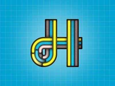 H 36DOT08 36days 36days08 dots geometric h letter h typeface typeface design vector
