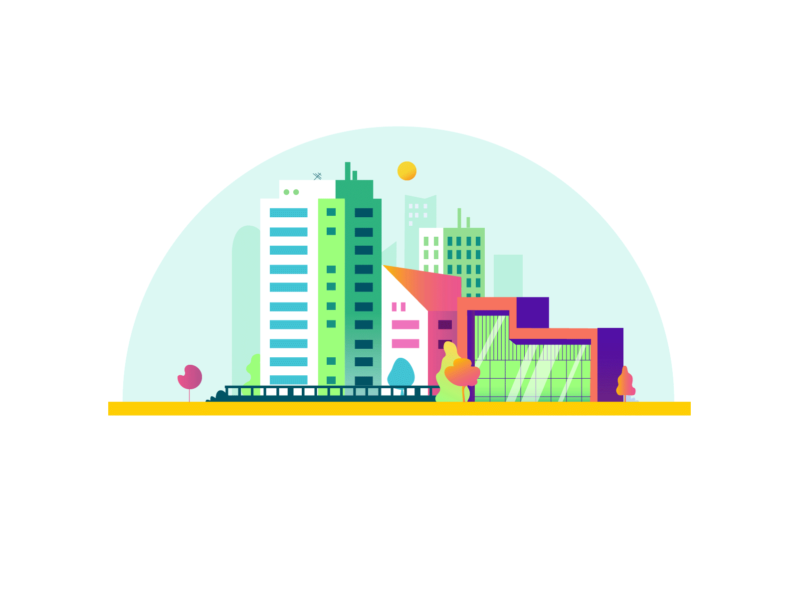 City animation animated gif animated icons animation animation 2d animation after effects animation art animation design brand illustration branding city city illustration design graphicdesign green illustration vector