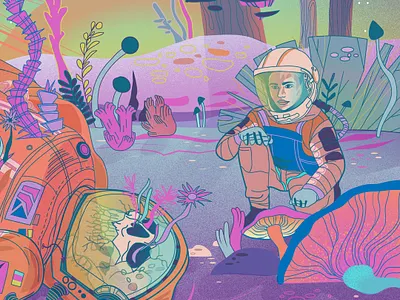 Astronaut 2d animation 2d art 2d character animation art astronaut character design design illustration skull space