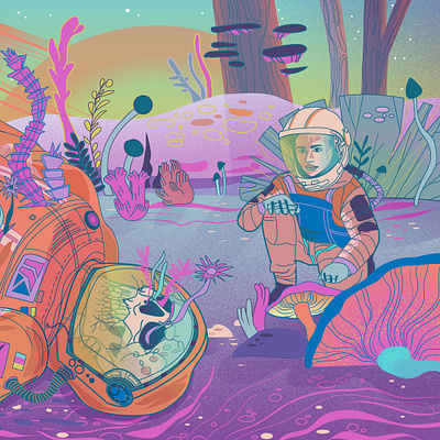 Astronaut 2d animation 2d art 2d character animation art astronaut character design design illustration skull space