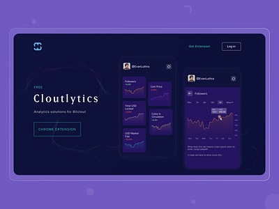 Cloutlytics | Analytics solutions analytics branding chrome creative dailyui dark extension graphs homepage pattern solution solutions track tracking ui ux website