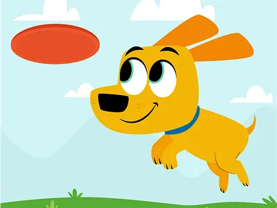 Dog Frisbee dog frisbee illustration kids park