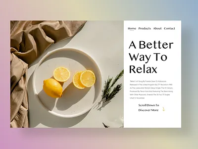 Rest & Relaxation branding cafe cafe design design fruit hero section lemons minimal minimalism simple design tea time typography ui uiux uiuxdesign ux ux design webdesign website design