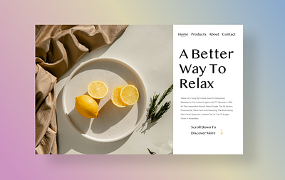 Rest & Relaxation branding cafe cafe design design fruit hero section lemons minimal minimalism simple design tea time typography ui uiux uiuxdesign ux ux design webdesign website design