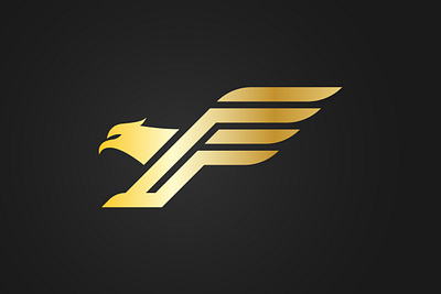 Flying Eagle Logo branding design eagle elegant exclusive fly flying gold golden illustration line logo luxury vector