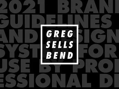 Greg Sells Bend black black and white bold branding design futura identity logo minimal typography vector white