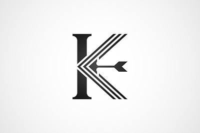 Letter K I Arrow Logo arrow black branding design exclusive flying i k letter logo typography white