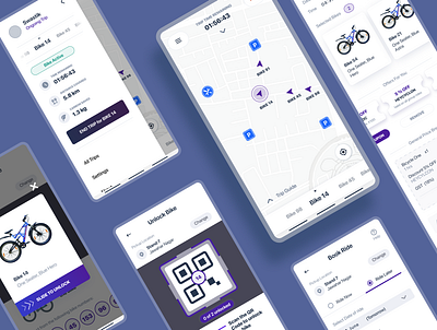 Cyclon - A Bicycle Renting Experience app challenge dailyui design flat interface minimal ui ux