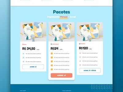 UI Design for Clubinho Literário 2 cards ui cta identity plans ui pricing page ui user interaction user interface design ux