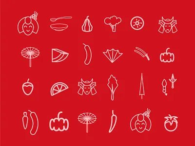 "Yaobi" Icon Pack beverage branding food food and beverage illustration logo restaurant