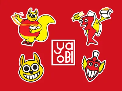 "Yaobi" Sticker Illustration Pack beverage branding food food and beverage illustration logo restaurant