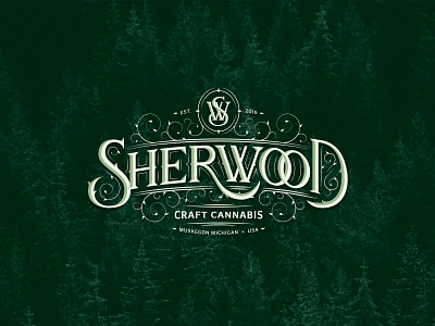 Sherwood Cannabis branding cannabis lettering logo logotype typography
