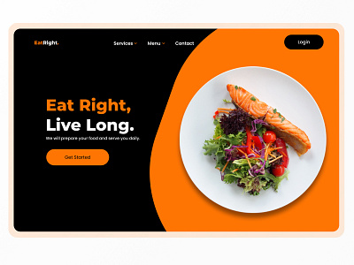 Food Landing Page design landing page landing page design minimal ui ux web