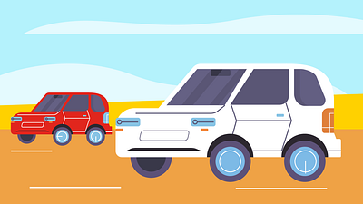 Highway car color design flat geometric highway illustration illustrator