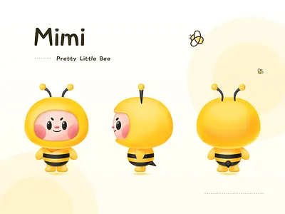 Pretty Little Bee - Mimi animal b e e design icon illustration ip ui yellow 新拟物