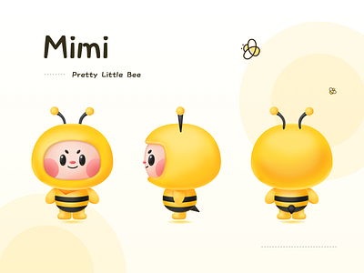 Pretty Little Bee - Mimi animal b e e design icon illustration ip ui yellow 新拟物