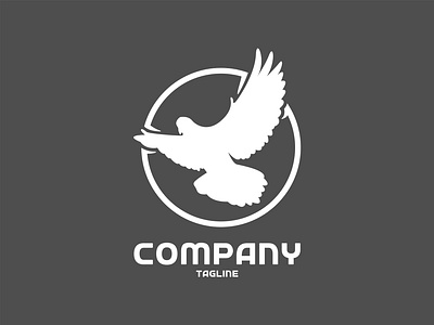 Pigeon Logo branding circle company design dove fly flying illustration logo pigeon vector white