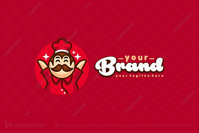 Master Red Chef Mascot branding design illustration logo