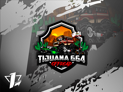 Tijuana 664 Offroad cactus car cartoon design dessert illustration mascot offroad simple