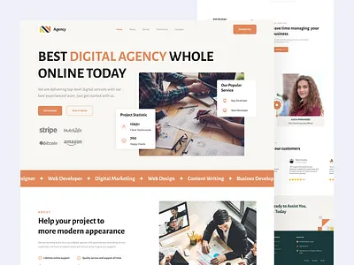 Agency - Digital Landing Page agency business company creative agency design design service digital digital agncy home page landing landing page marketing promotion services startup studio ui web web design website